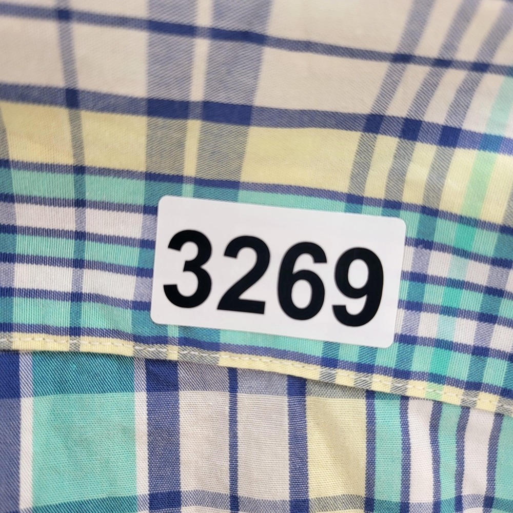 Vineyard Vines Shirt Mens Small Blue Green Plaid‎ Whale Shirt Button Down Cotton - Picture 7 of 7